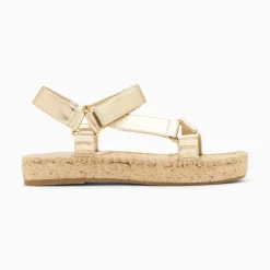 Sandales Harlyne Or A Scratchs Et Semelle Espadrille