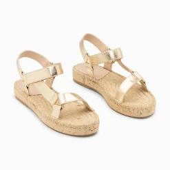 Sandales Harlyne Or A Scratchs Et Semelle Espadrille