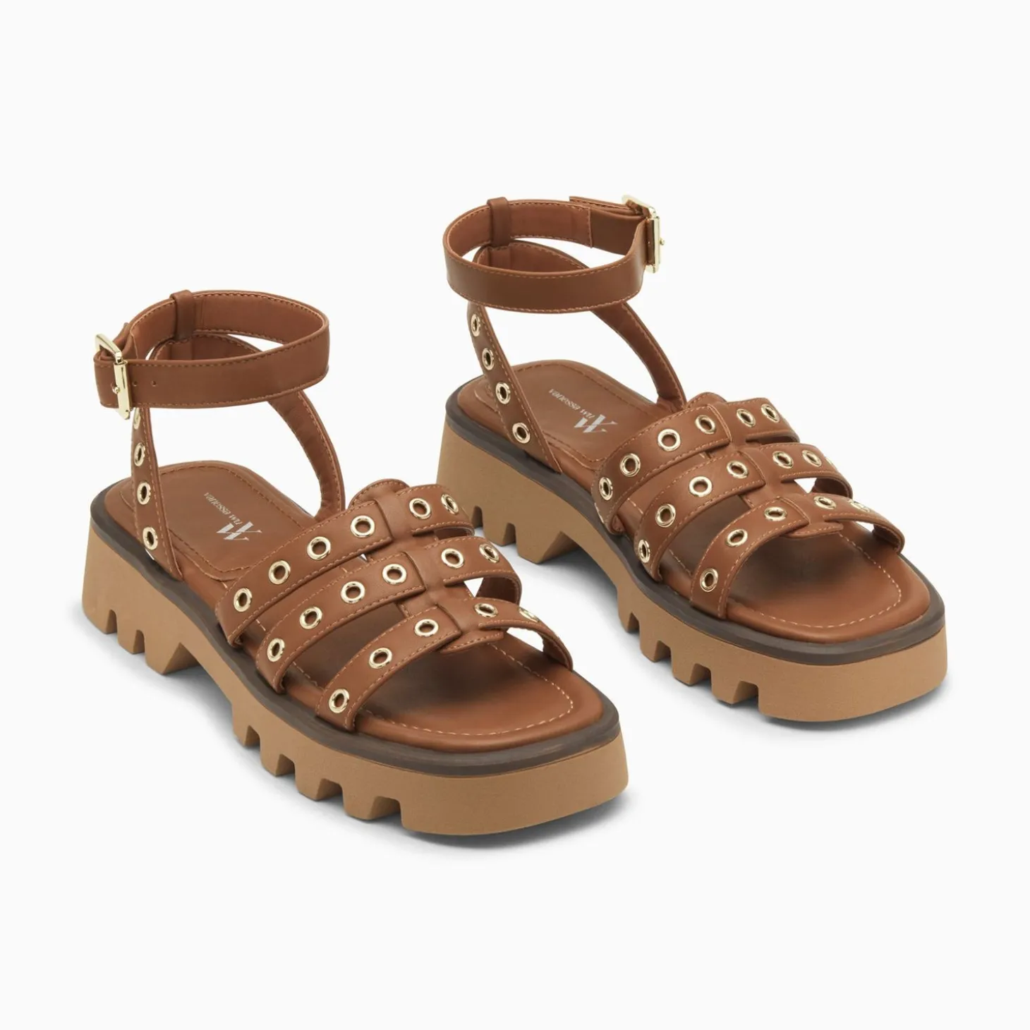 Sandales Inaya Camel A Oeillets Et Plateforme Crantee