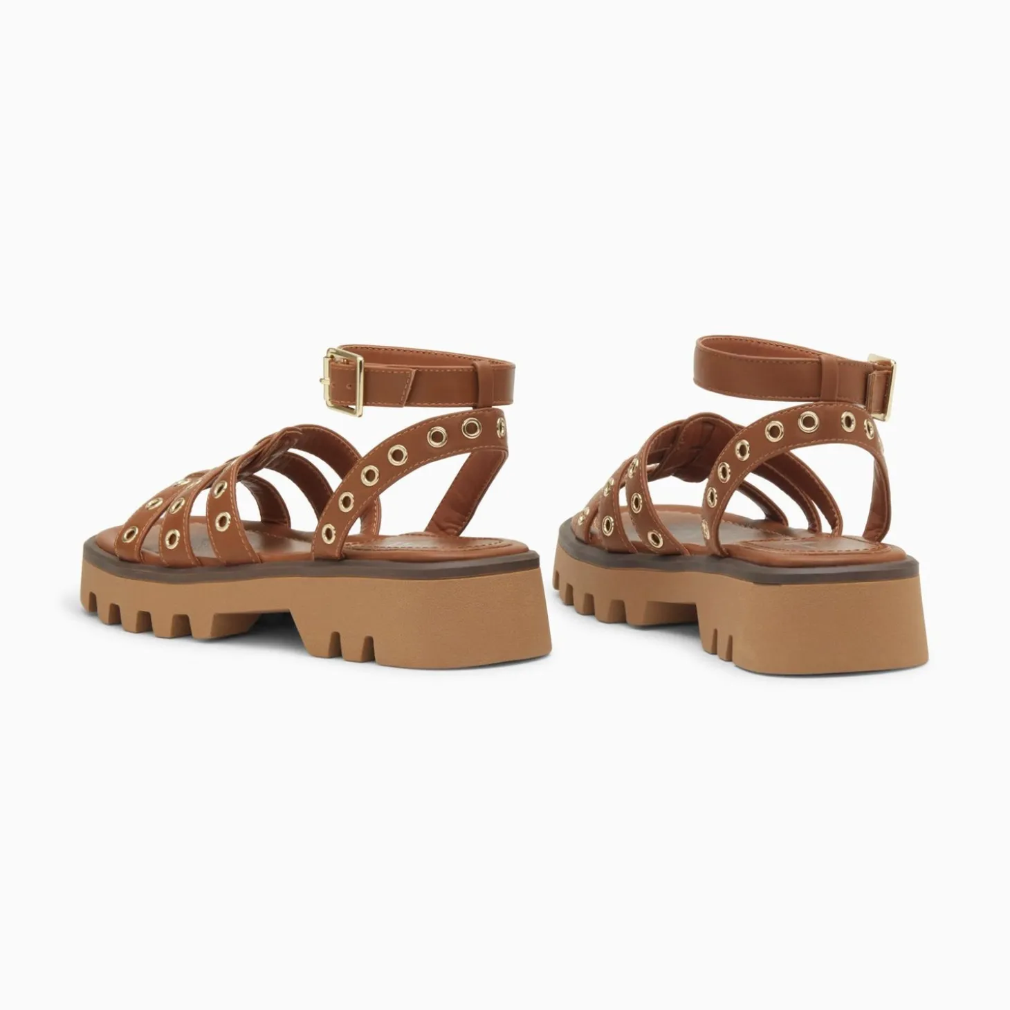 Sandales Inaya Camel A Oeillets Et Plateforme Crantee