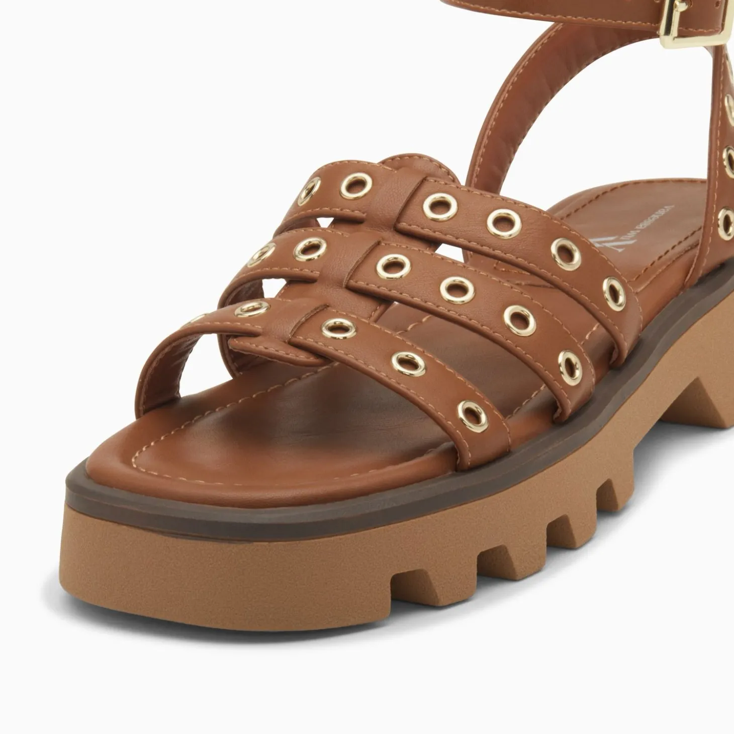 Sandales Inaya Camel A Oeillets Et Plateforme Crantee
