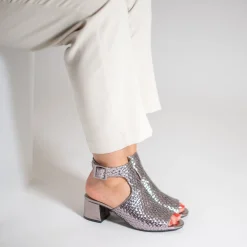 Sandales Manuella Anthracite Tressees Peep-Toe