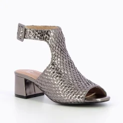 Sandales Manuella Anthracite Tressees Peep-Toe