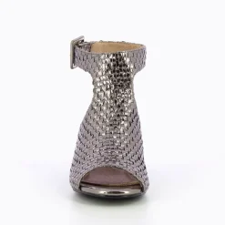 Sandales Manuella Anthracite Tressees Peep-Toe