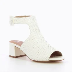 Sandales Manuella Blanches Tressees Peep-Toe
