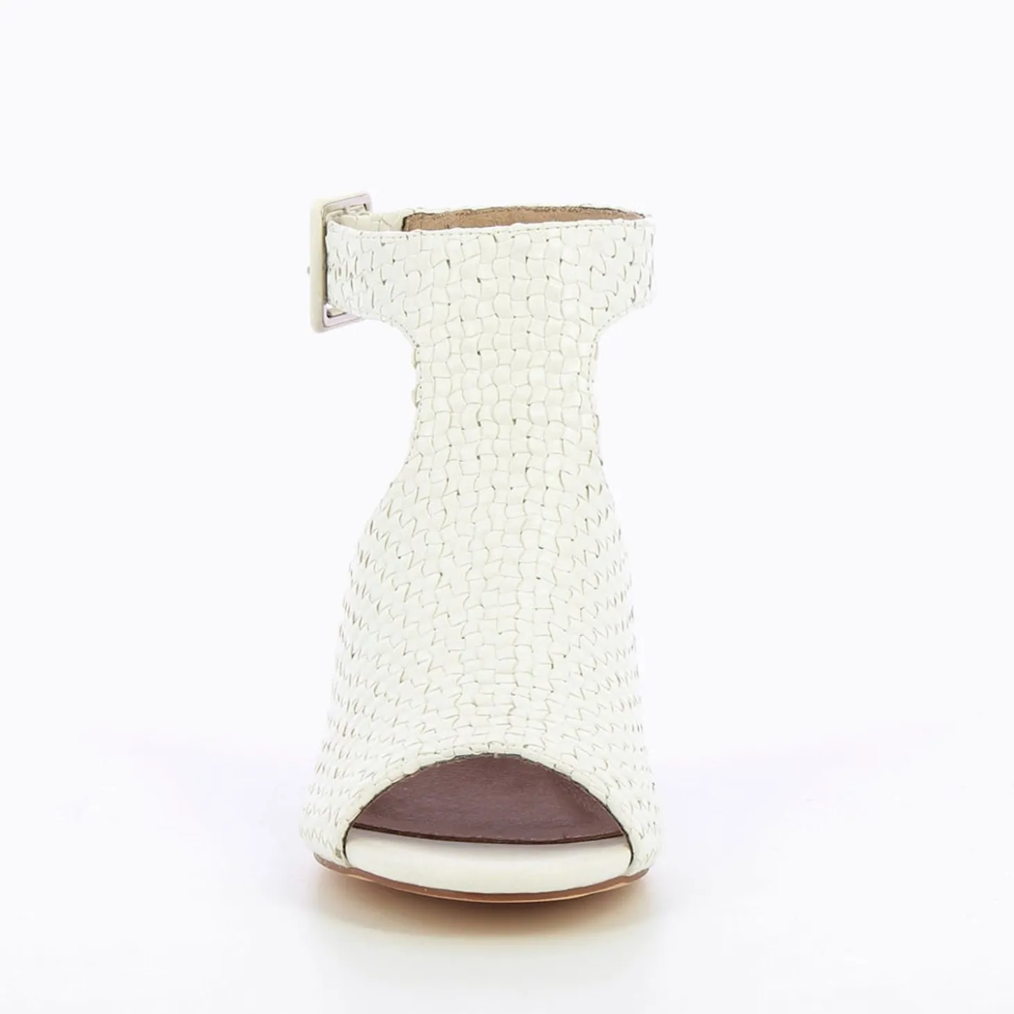 Sandales Manuella Blanches Tressees Peep-Toe