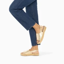 Sandales Marjolaine Or A Semelle Espadrille