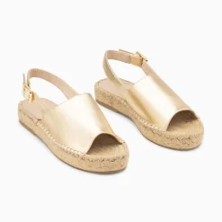 Sandales Marjolaine Or A Semelle Espadrille
