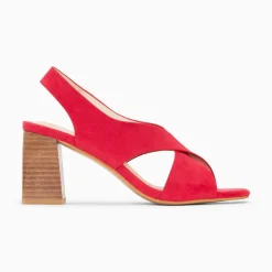 Sandales Maxinne Framboise A Brides Croisees Et Talon Haut