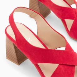 Sandales Maxinne Framboise A Brides Croisees Et Talon Haut