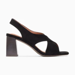 Sandales Maxinne Noires A Brides Croisees Et Talon Haut