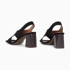 Sandales Maxinne Noires A Brides Croisees Et Talon Haut