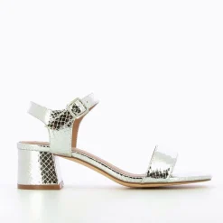 Sandales Melissa Argent A Petit Talon Epais