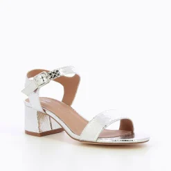 Sandales Melissa Argent A Petit Talon Epais