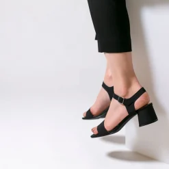 Sandales Melissa Noires A Petit Talon Epais