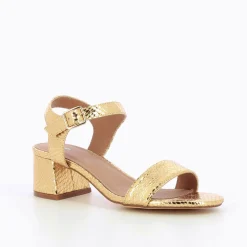 Sandales Melissa Or A Petit Talon Epais
