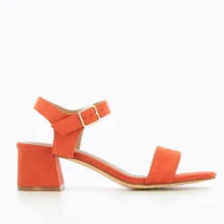 Sandales Melissa Orange A Petit Talon Epais