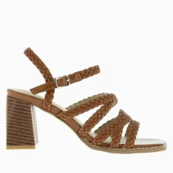 Sandales Miranda Camel A Multibrides Tressees Et Talon Haut
