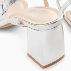 Sandales Nelly Argent A Brides Et Talon Haut