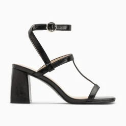 Sandales Nelly Noires A Brides Et Talon Haut