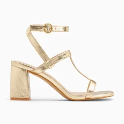 Sandales Nelly Or A Brides Et Talon Haut
