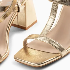 Sandales Nelly Or A Brides Et Talon Haut