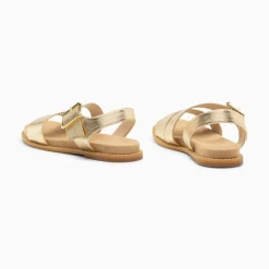 Sandales Plates Ameline Or A Larges Brides