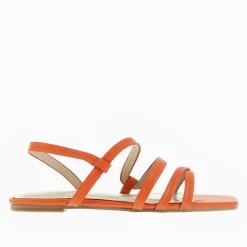 Sandales Plates Aniyah Orange A Bout Carre