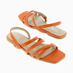 Sandales Plates Aniyah Orange A Bout Carre