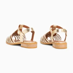 Sandales Plates Anne Style Pecheur A Fines Brides Or