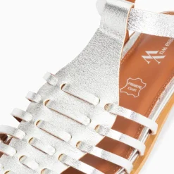 Sandales Plates Anne Style Pecheur A Fines Brides Argent