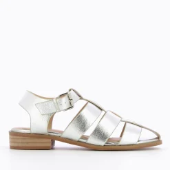 Sandales Plates Arielle Argent Style Pecheur