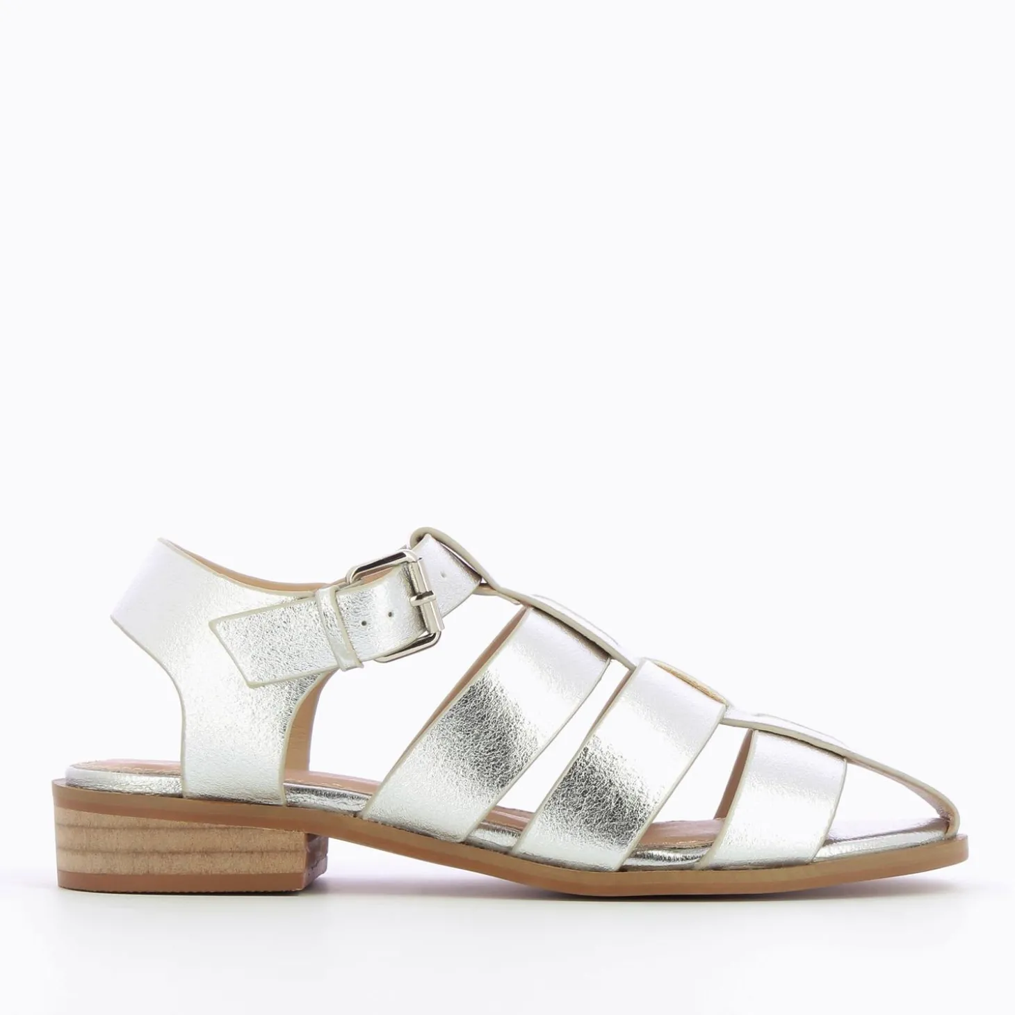 Sandales Plates Arielle Argent Style Pecheur