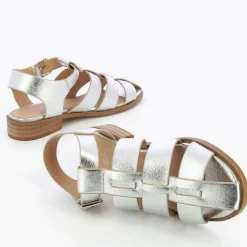 Sandales Plates Arielle Argent Style Pecheur