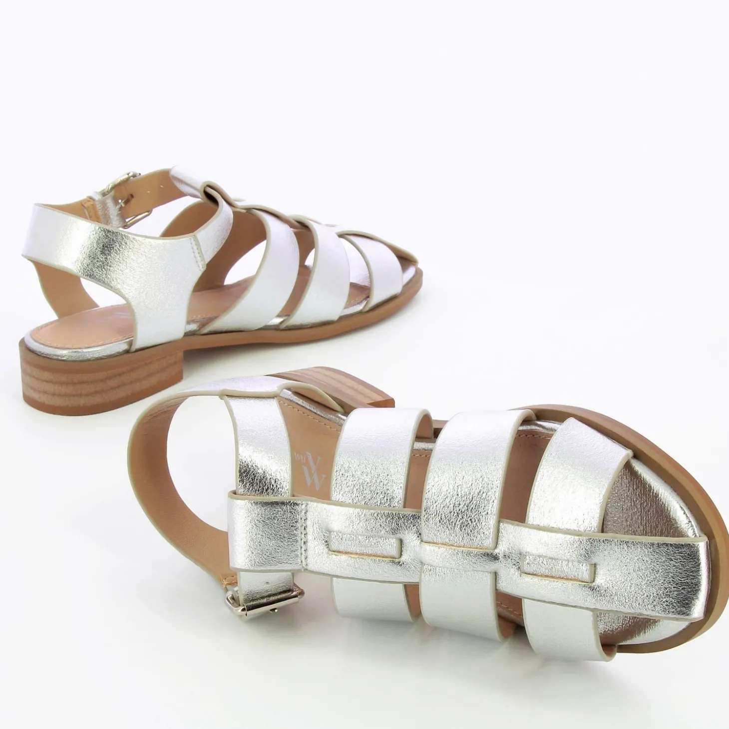 Sandales Plates Arielle Argent Style Pecheur