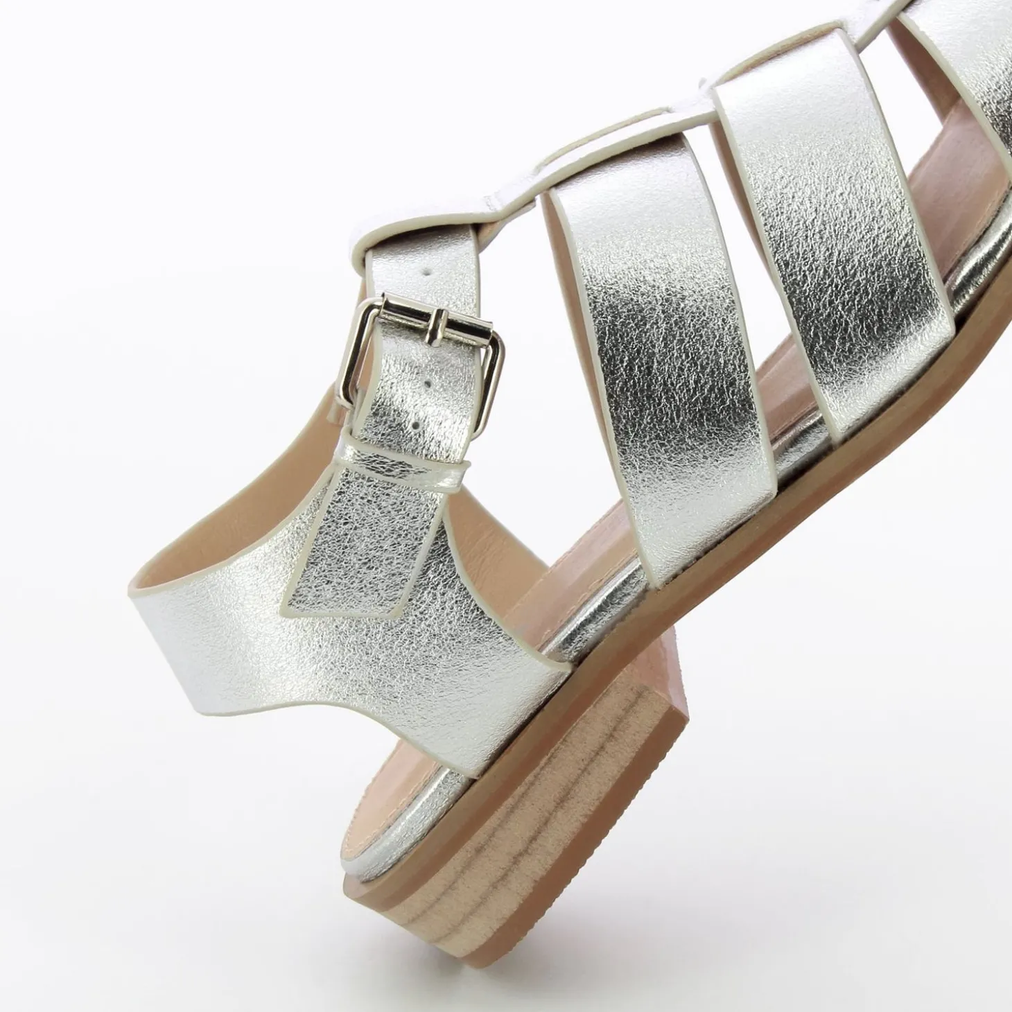 Sandales Plates Arielle Argent Style Pecheur