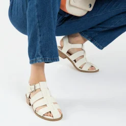Sandales Plates Arielle Blanches Style Pecheur