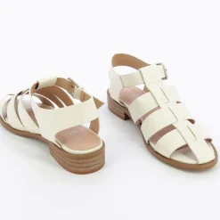 Sandales Plates Arielle Blanches Style Pecheur