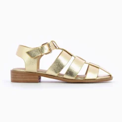 Sandales Plates Arielle Or Style Pecheur