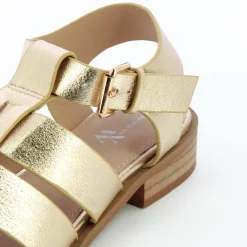 Sandales Plates Arielle Or Style Pecheur