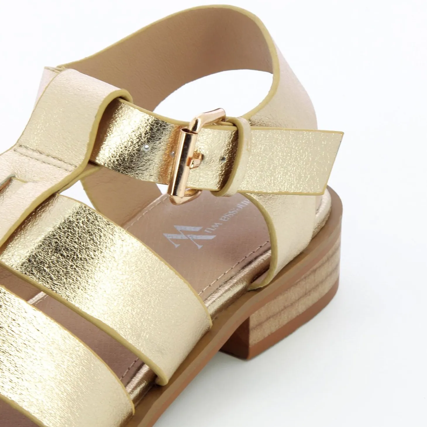 Sandales Plates Arielle Or Style Pecheur