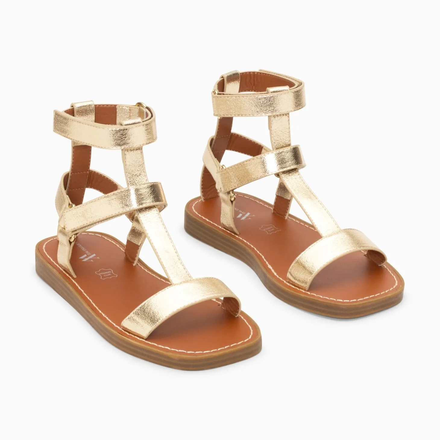 Sandales Plates Assia Or A Scratchs