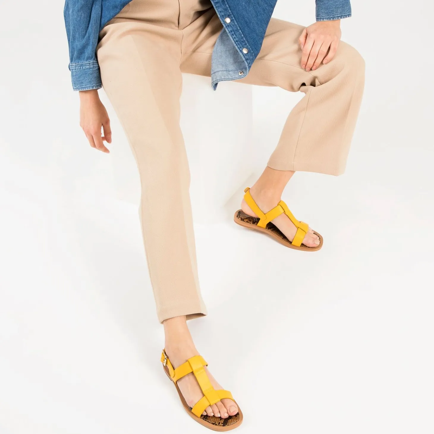 Sandales Plates Astrid Jaunes