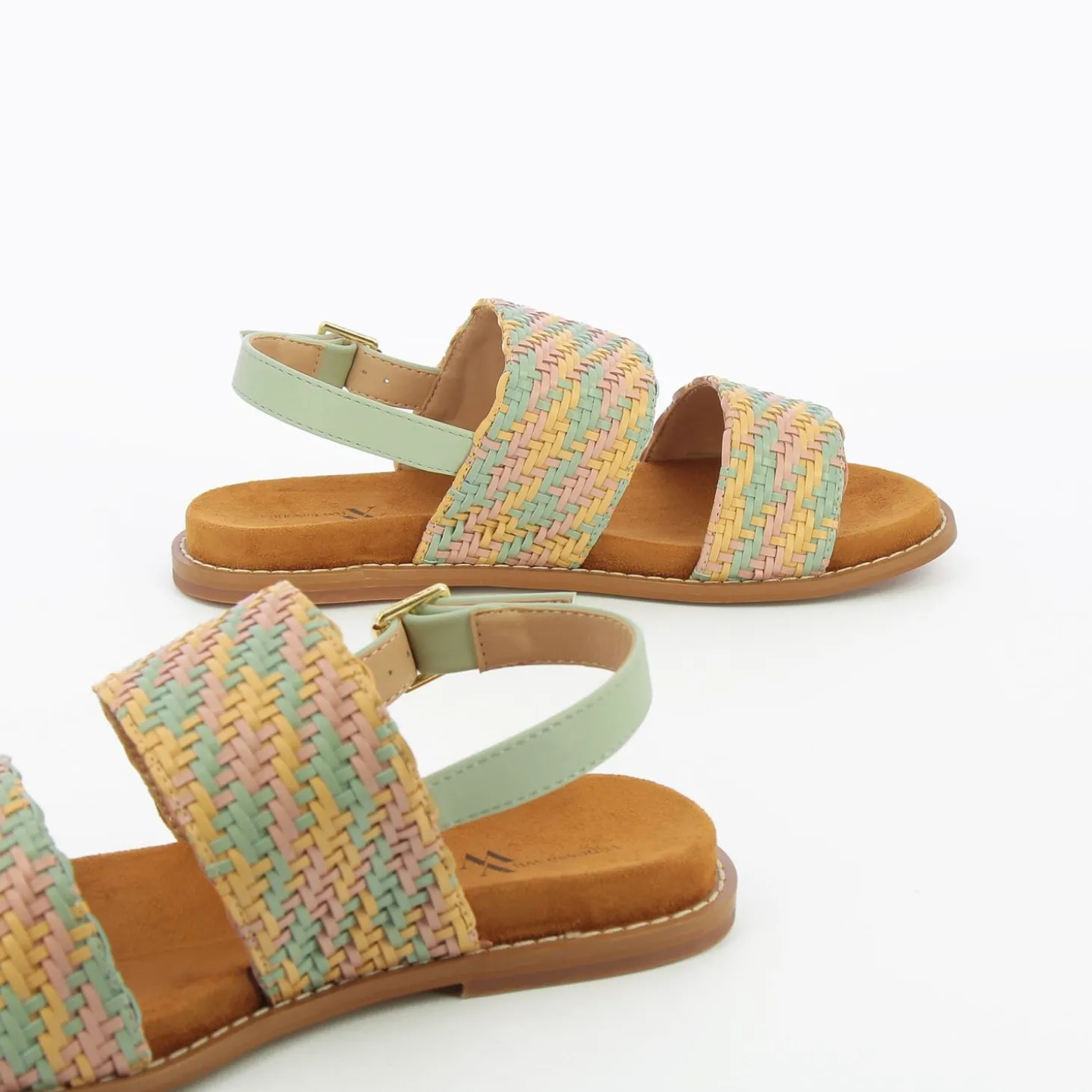 Sandales Plates Cassandre Tressees Pastel