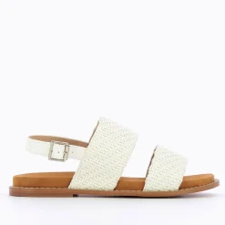 Sandales Plates Cassandre Tressees Blanches