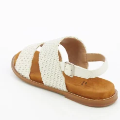 Sandales Plates Cassandre Tressees Blanches