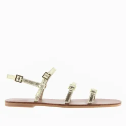Sandales Plates Jorja A Fines Brides Or