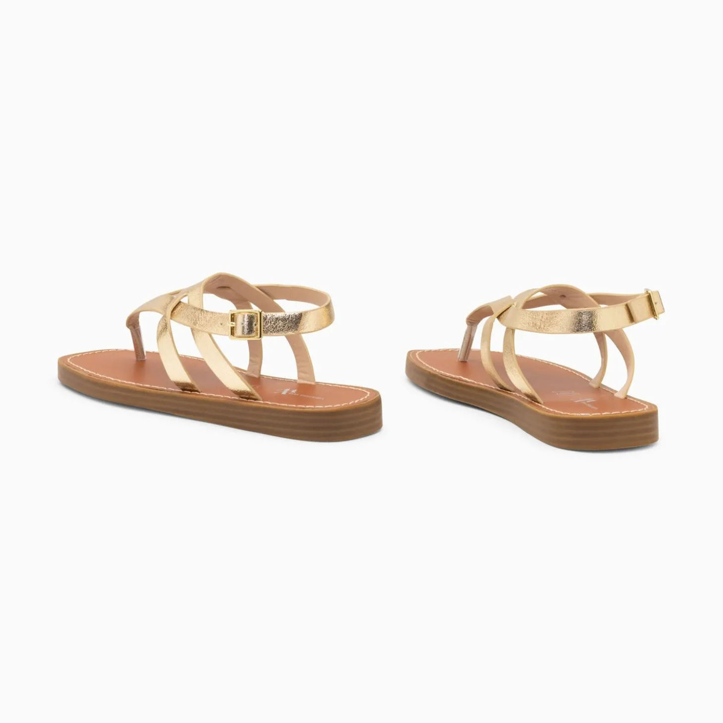 Sandales Plates Maite Or A Bride Entre-Doigts