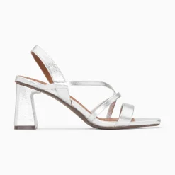 Sandales Priscilla Argent A Fines Brides Et Talon Haut