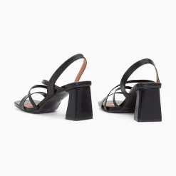 Sandales Priscilla Noires A Fines Brides Et Talon Haut